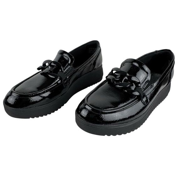 Clarks Womens Zylah May Platform Loafers 8.5 Black Goth Punk Cosplay Preppy - Picture 1 of 15